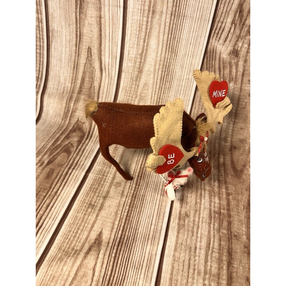 ANNALEE 2019 💞 8" VALENTINE "BE MINE MOOSE WITH 3" MOUSE - Picture 2 of 10